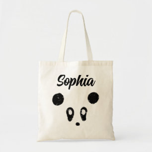 Cute Kawaii Panda Persoonlijke Canvas tas voeg een