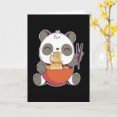 Cute Kawaii Panda Ramen Japanse Gift Kaart (Gele Bloem)