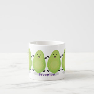 Cute kawaii papaya paw cartoon illustratie espresso kop