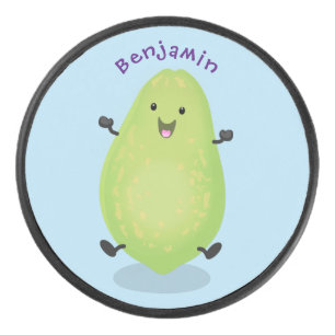 Cute kawaii papaya paw cartoon illustratie hockey puck