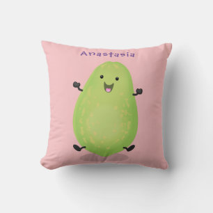 Cute kawaii papaya paw cartoon illustratie kussen