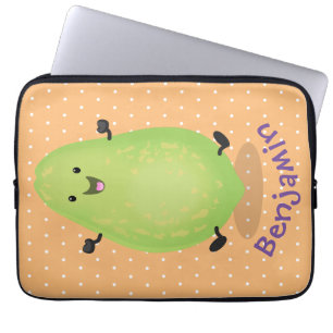 Cute kawaii papaya paw cartoon illustratie laptop sleeve