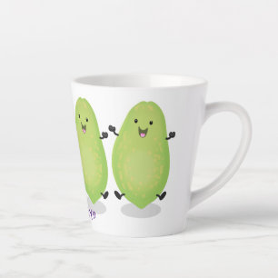 Cute kawaii papaya paw cartoon illustratie latte mok