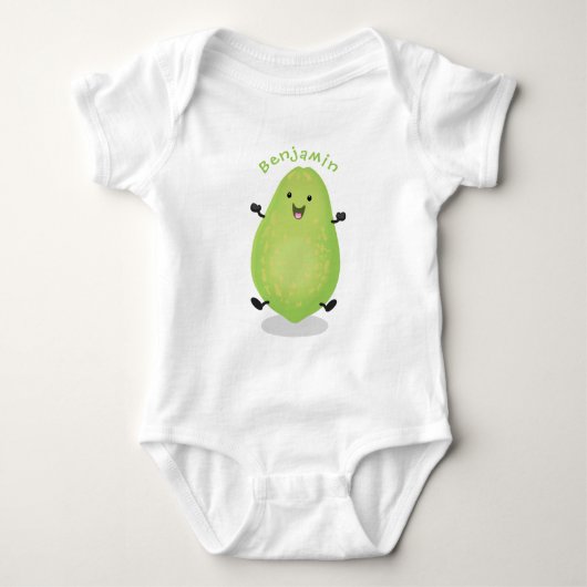 Cute kawaii papaya paw cartoon illustratie romper (Voorkant)