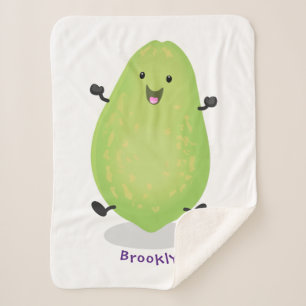 Cute kawaii papaya paw cartoon illustratie sherpa deken