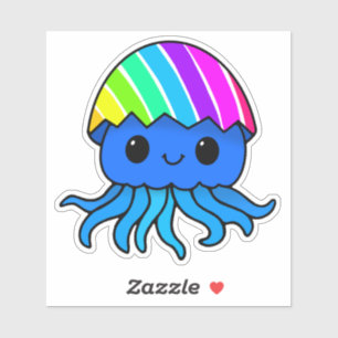 Cute Kawaii Pasen Kwallen Regenboog Sticker