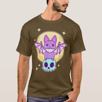 Cute Kawaii Pastel Gothic Creepy Bat Skeleton - Va T-shirt