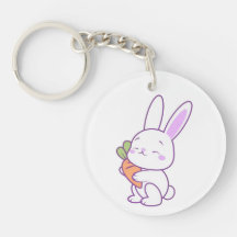 Cute Kawaii Pastel Paarse Konijn Wortel Acrylic