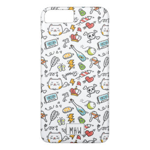 Cute Kawaii Pattern aangepaste monogram telefoonge iPhone 8 Plus / 7 Plus Hoesje
