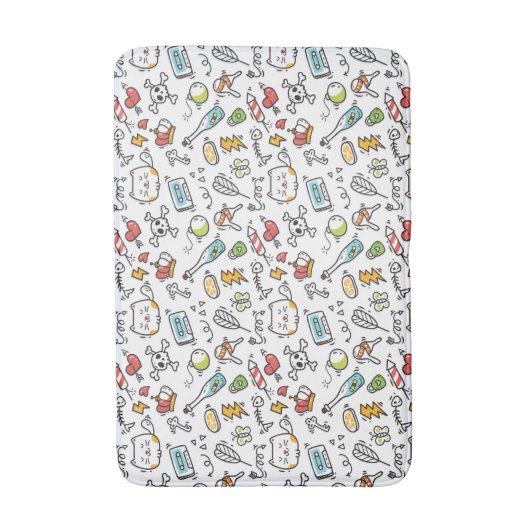 Cute Kawaii Pattern badmatten (Voorkant Verticaal)