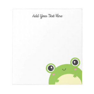 Cute Kawaii Peek-a-Boo Frog Personalized Notitieblok