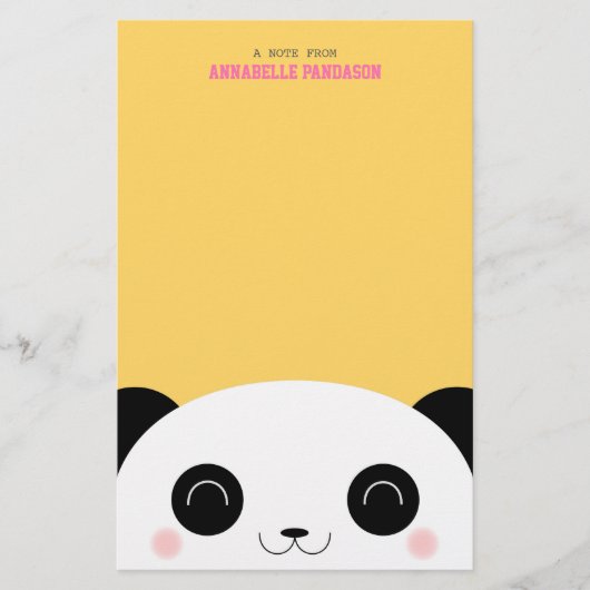 Cute Kawaii Peekaboo Panda Briefpapier (Voorkant)