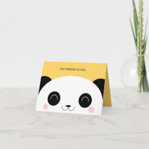 Cute Kawaii Peekaboo Panda Face Hartelijk dank Bedankkaart