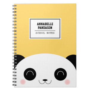 Cute Kawaii Peekaboo Panda Face Persoonlijk Notitieboek