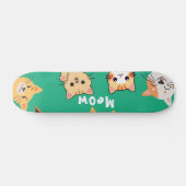 Cute Kawaii Peeking Cats Pattern Skateboard (Horizontaal)