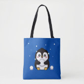 Cute Kawaii Penguin Winter Tote Bag (Voorkant)