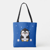Cute Kawaii Penguin Winter Tote Bag (Achterkant)