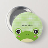Cute Kawaii Personalized Peek-a-Boo Frog Ronde Button 7,6 Cm (Voorkant /achterkant)