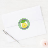 Cute kawaii pineapple cartoon ronde sticker (Envelop)