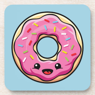 Cute Kawaii Pink Donut Bier Onderzetter