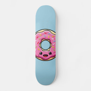 Cute Kawaii Pink Donut Skateboard