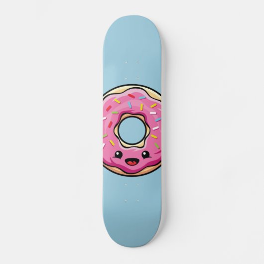 Cute Kawaii Pink Donut Skateboard (Voorkant)