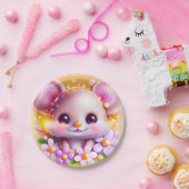 Cute Kawaii Pink Mouse Papieren Bordje (Feest)