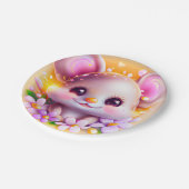 Cute Kawaii Pink Mouse Papieren Bordje (Gekanteld)