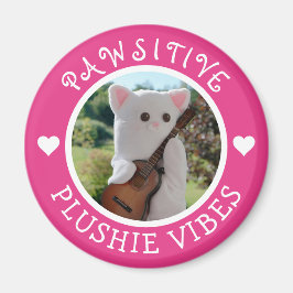 Cute Kawaii Pink Pawsitive Plushie Vibes Photo Magneet