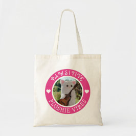 Cute Kawaii Pink Pawsitive Plushie Vibes Photo Tote Bag