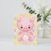 Cute Kawaii PINK pIG Pattern Briefkaart (Staand voorkant)