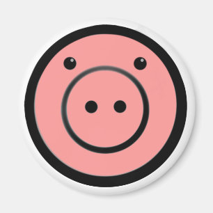 Cute Kawaii Pink Piggy Vector Art Magneet