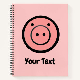 Cute Kawaii Pink Piggy Vector Art Notitieboek