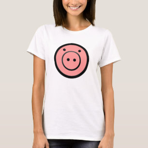 Cute Kawaii Pink Piggy Vector Art T-shirt