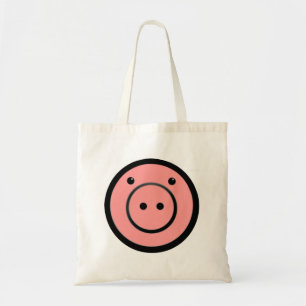 Cute Kawaii Pink Piggy Vector Art Tote Bag
