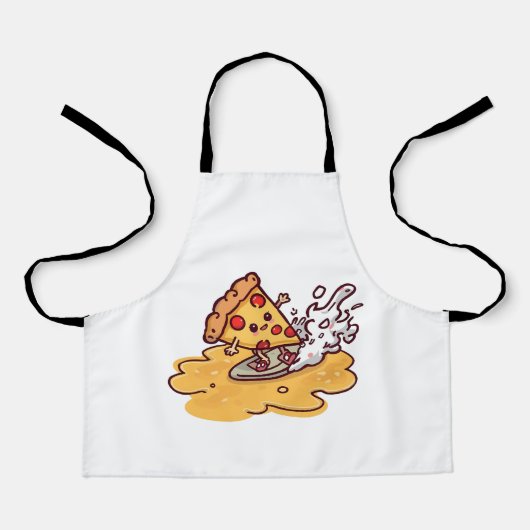 Cute Kawaii Pizza Apron Funny cheesy kitchen apron Schort (Voorkant)