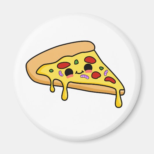 Cute Kawaii Pizza Slice Magneet (Voorkant)