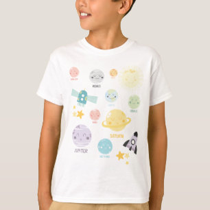 Cute Kawaii Planet Solar System Astronomie T-shirt