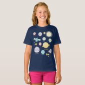 Cute Kawaii Planet Solar System Astronomie T-shirt (Voorkant volledig)