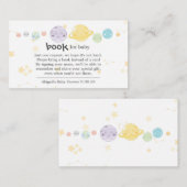 Cute Kawaii Planets met Stars Books for Baby Informatiekaartje (Voorkant / Achterkant)