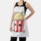 Cute Kawaii Popcorn Bucket Illustration Schort (Insitu)