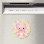 Cute Kawaii porc rose Motif Magnets (In Situ (Lave-vaisselle))