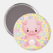 Cute Kawaii porc rose Motif Magnets (Recto/Verso)