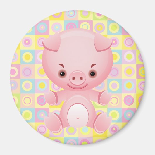 Cute Kawaii porc rose Motif Magnets (Devant)