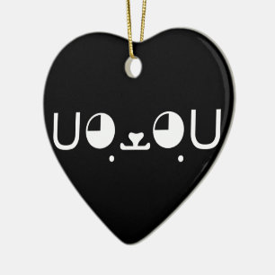 Cute Kawaii Puppy Dog Japans Kaomoji Emoticon Keramisch Ornament