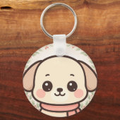 Cute Kawaii Puppy Face Keychain (Voorkant)