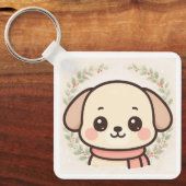 Cute Kawaii Puppy Face Keychain (Voorkant)