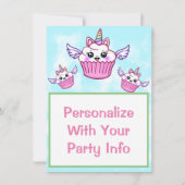 Cute Kawaii Rainbow Anniversaire Invitations (Dos)