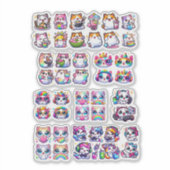 Cute Kawaii Rainbow Cat Stickers – Adorable Gamer  (Devant)