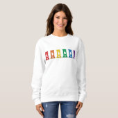 Cute Kawaii Rainbow Guillotine Sweatshirt blanc (Devant entier)
